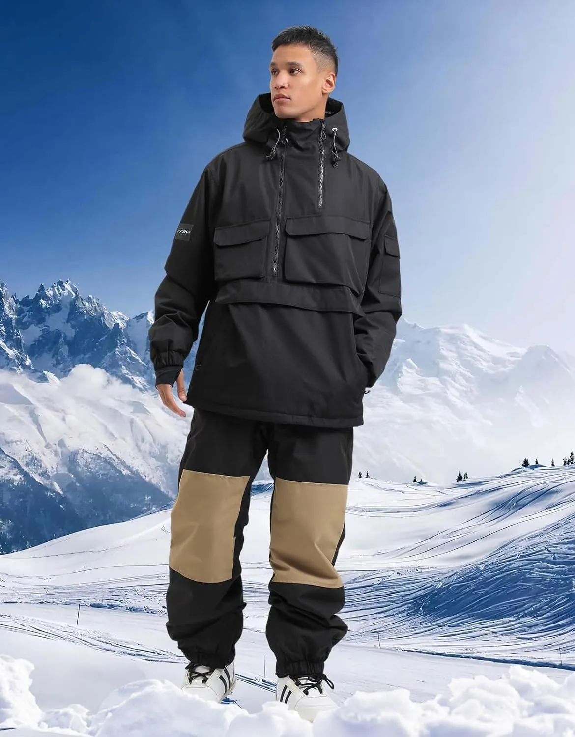 Mens Snowboard Jacket Ski Pullover Coat Warm Waterproof Windproof Men Snowboarding Jacket Winter Sports