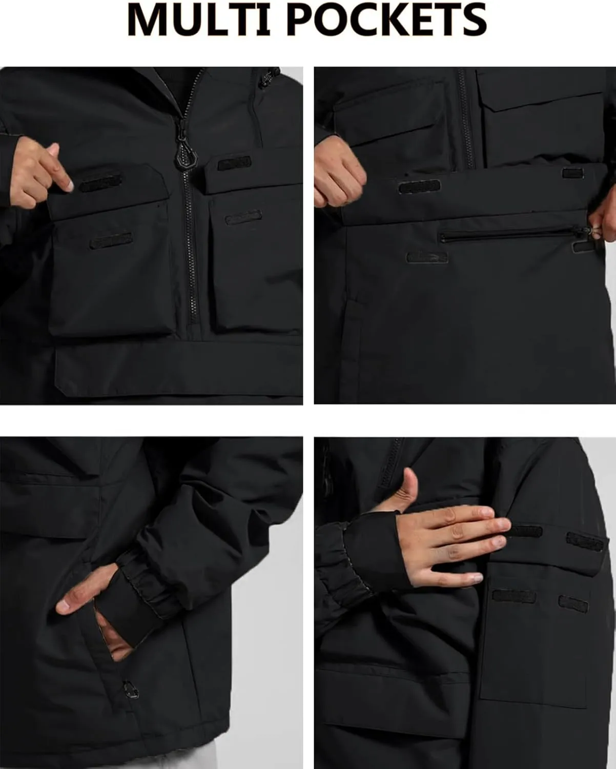Mens Snowboard Jacket Ski Pullover Coat Warm Waterproof Windproof Men Snowboarding Jacket Winter Sports