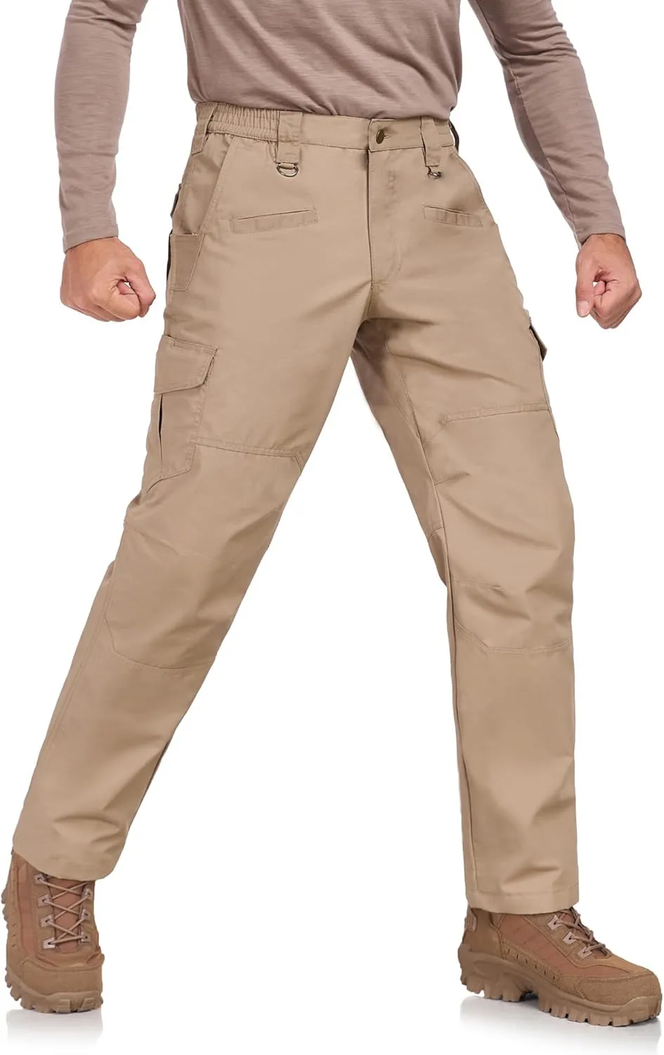 Men's Waterproof Rip-Resistant Tactical Pants with 9 Pockets for Hiking, Travel, and Outdoor Sports