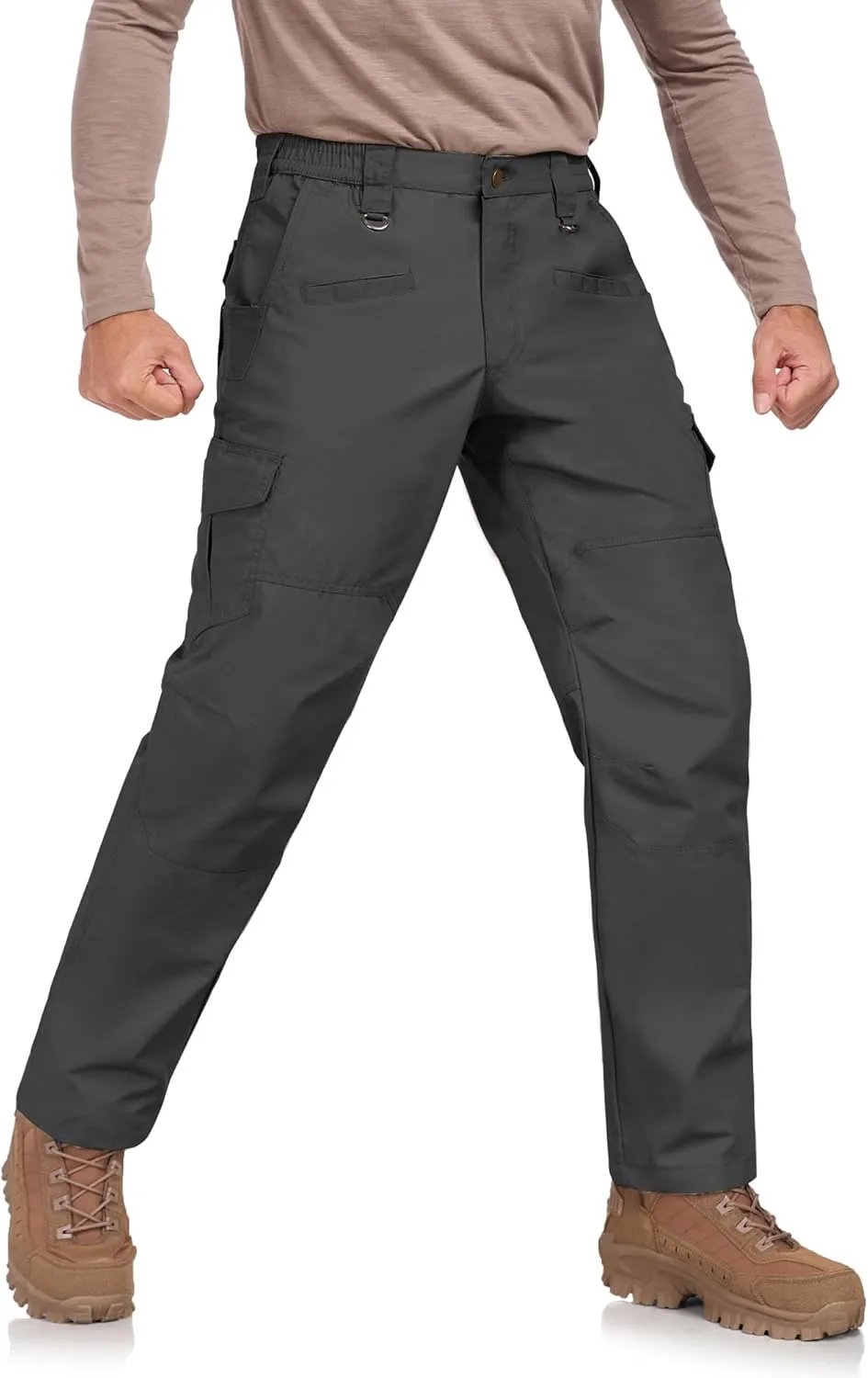 Men's Waterproof Rip-Resistant Tactical Pants with 9 Pockets for Hiking, Travel, and Outdoor Sports
