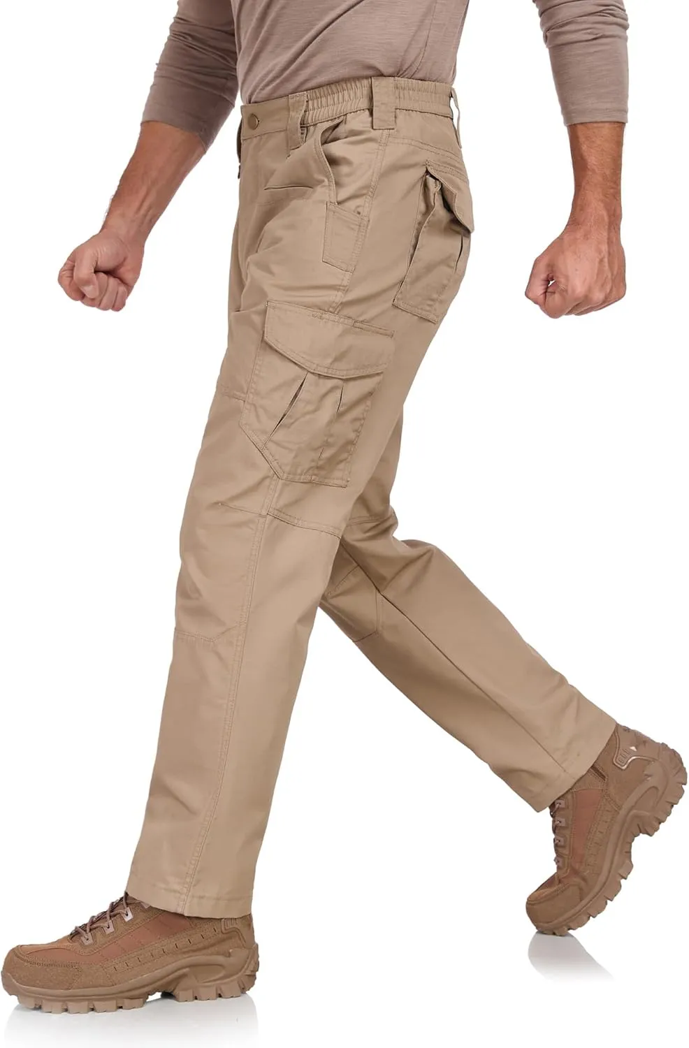 Men's Waterproof Rip-Resistant Tactical Pants with 9 Pockets for Hiking, Travel, and Outdoor Sports