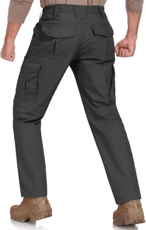 Men's Waterproof Rip-Resistant Tactical Pants with 9 Pockets for Hiking, Travel, and Outdoor Sports