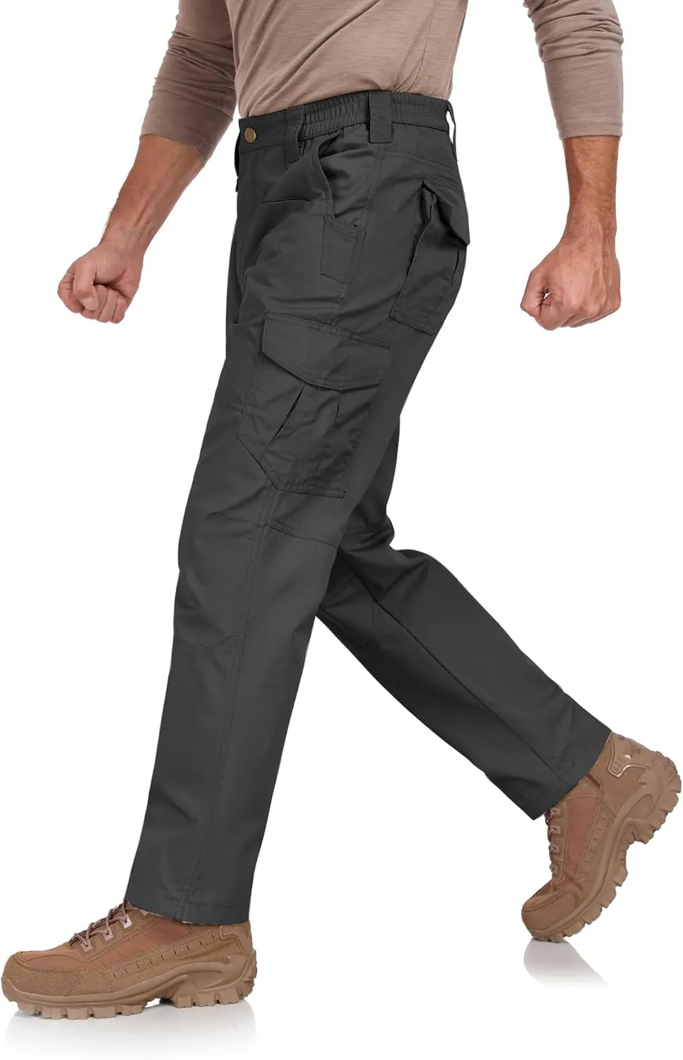 Men's Waterproof Rip-Resistant Tactical Pants with 9 Pockets for Hiking, Travel, and Outdoor Sports