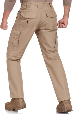 Men's Waterproof Rip-Resistant Tactical Pants with 9 Pockets for Hiking, Travel, and Outdoor Sports