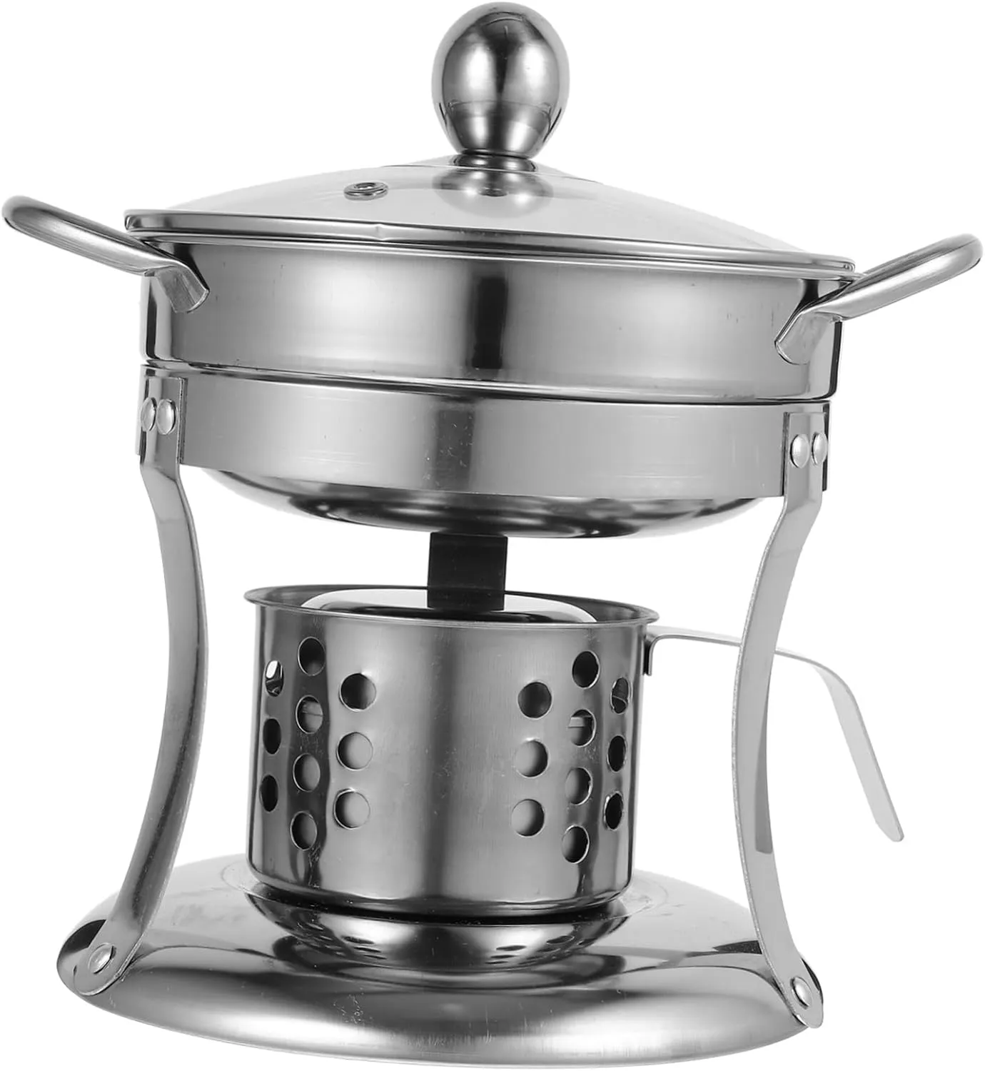 Metal Stove Camping Cooking Gear Alcohol Heater for BBQ Picnic and Soup Cooking