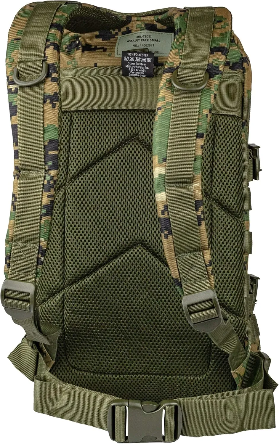 Mil-Tec Unisex Assault Pack - Rugged Durable Lightweight Ergonomic Versatile Tactical Outdoor Camping Hiking Backpack with Adjustable Padded Shoulder Straps & MOLLE Loops, Digital Woodland Camo, 36L