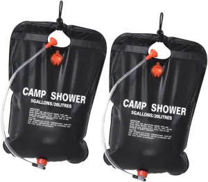 Milisten 2 Pcs Solar Bag for Camping Portable Outdoor Shower Kit 20l Water Bag Solar Panel for Fishing