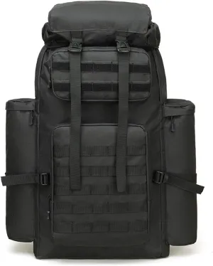 Military Tactical Backpack for Men, 100L Waterproof Camping Hiking Travel Hunting Daypack, Heavy Duty, Adjustable Straps (Black)