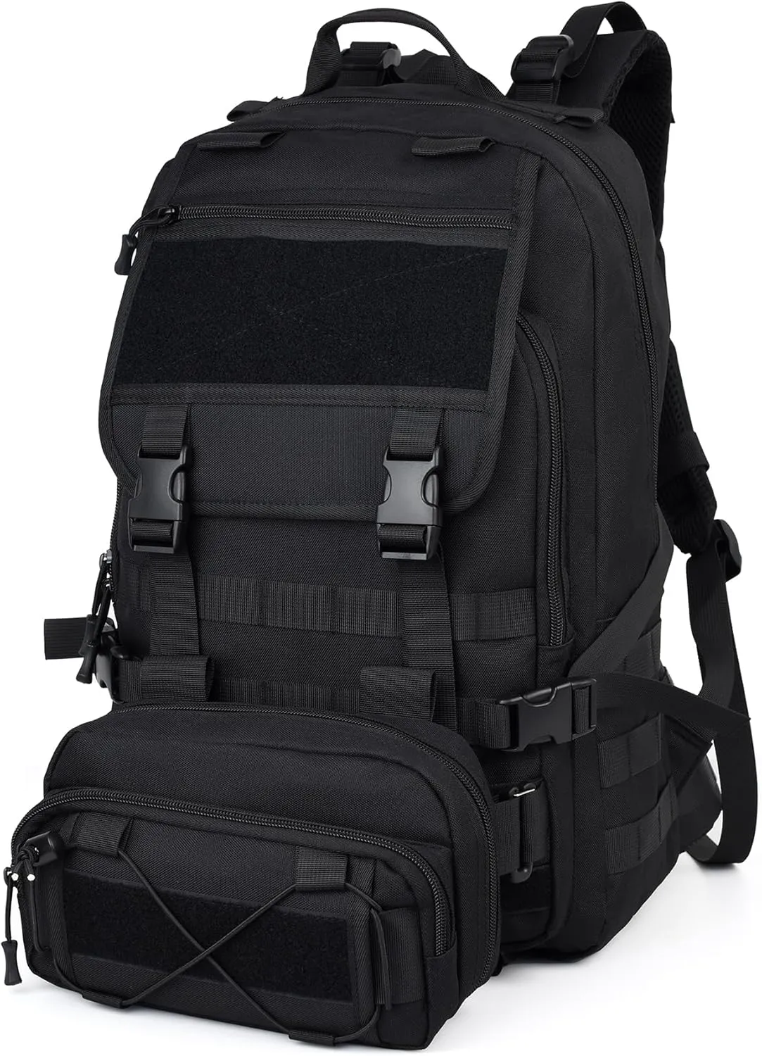 Military Tactical Backpack for Men, Molle Backpack 3 Day Bug Out Bag Assault Pack, Hiking Camping Fishing 35L Rucksack (Black)