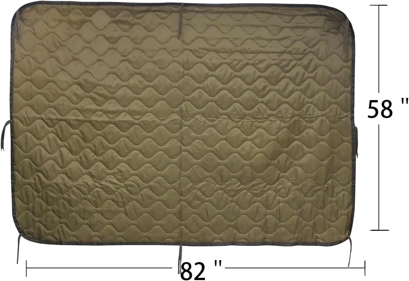 Military Woobie Blanket Thermal Insulated Poncho Liner Camping with Drawstring Carry Bag Waterproof for Outdoor Hiking