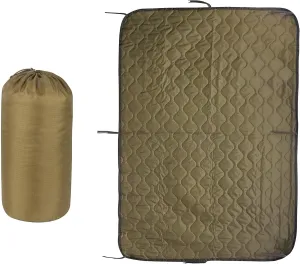 Military Woobie Blanket Thermal Insulated Poncho Liner Camping with Drawstring Carry Bag Waterproof for Outdoor Hiking