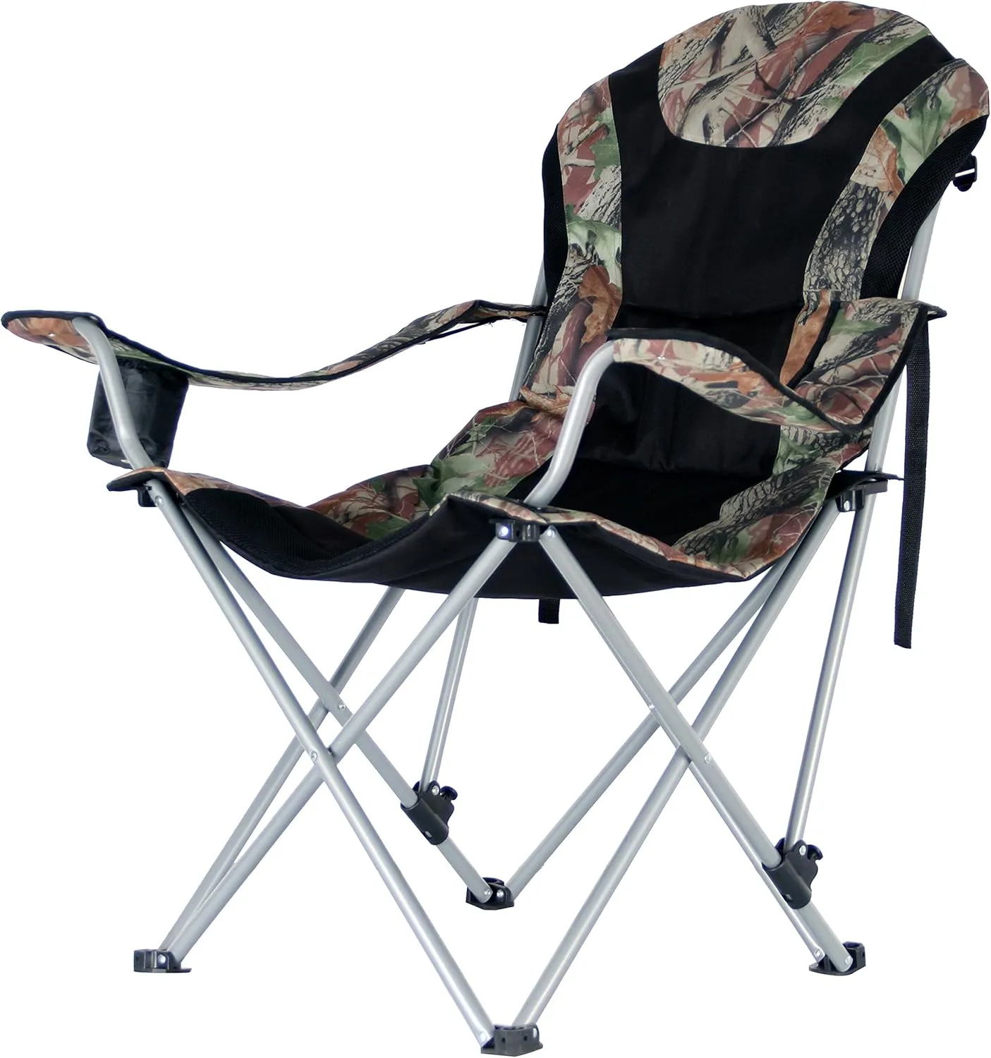 Ming's Mark 36030 Foldable Reclining Camp Chair - Black / Camo