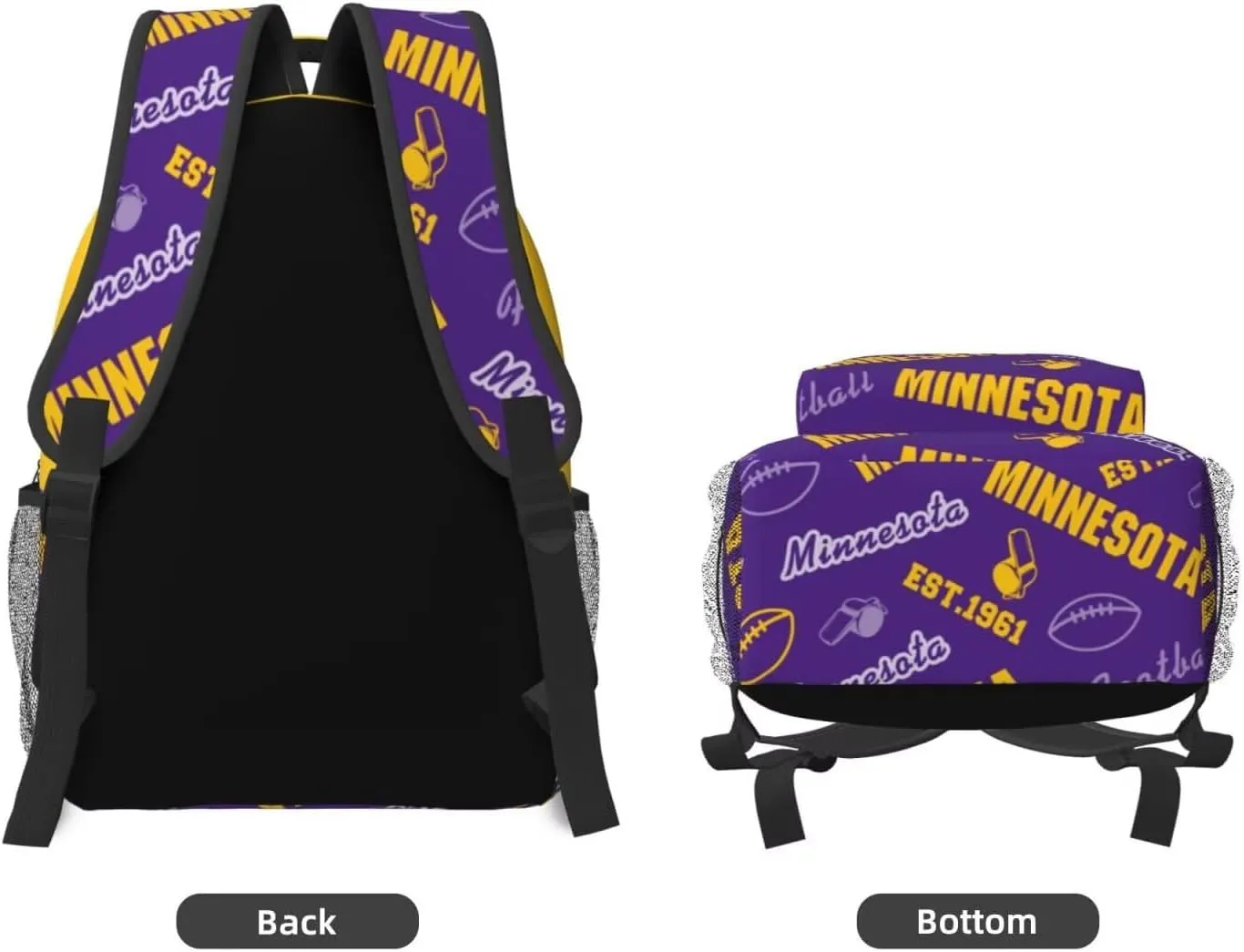 Minnesota Backpack for Boys Girls, Sports Backpack,Suitable For School Use,Gift For Men Women Fans