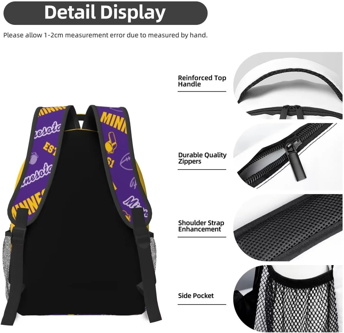 Minnesota Backpack for Boys Girls, Sports Backpack,Suitable For School Use,Gift For Men Women Fans
