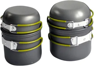 Mipcase 1Set Outdoor Cooking for People Camping Cookware with Collapsible Handle and Materials for Hiking and Backpacking Essentials