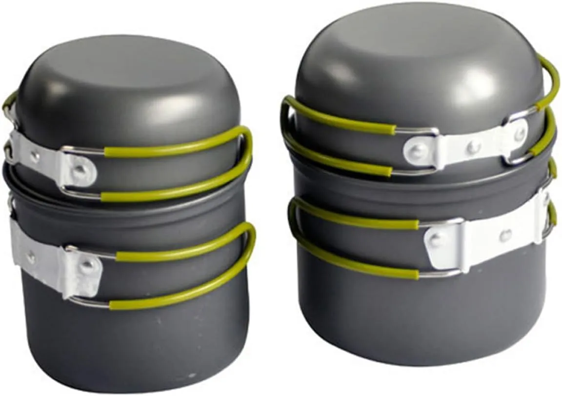 Mipcase 1Set Outdoor Cooking for People Camping Cookware with Collapsible Handle and Materials for Hiking and Backpacking Essentials