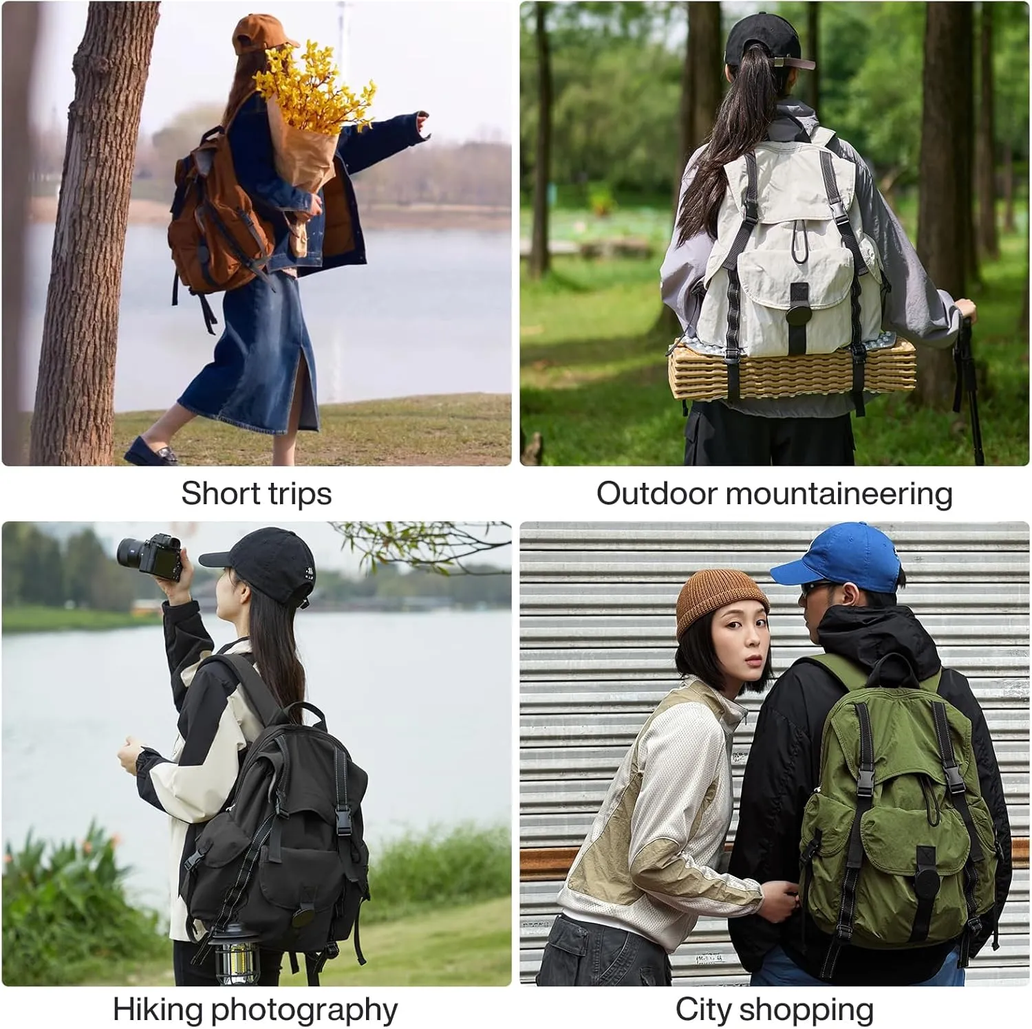 mixi Travel Backpack for Women Men, 18 Inch Carry On Laptop Backpack Flight Approved fits 16'' Laptop, Lightweight Waterproof Hiking Backpack Travel Outdoor Business Casual Daypack, Light Gray