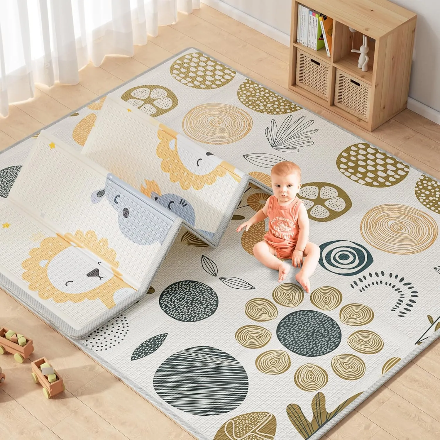 Mloong Baby Play Mat for Floor,59x71x0.4inch Playmat for Baby with Carry Bag, Foldable Play Mat,Kids Foam Play Mat,Waterproof Carlwing Mat for Baby,Large Infant Playmat,Indoor&Outdoor Playing Mat