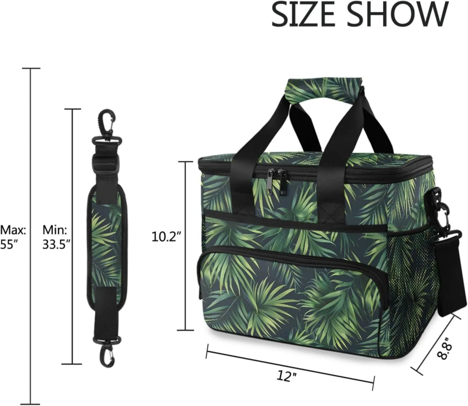MNSRUU Cooler Bag Green Cactus Soft Cooler Bag Insulated Lunch Totes Picnic Bag Beach Cooler Lunch Box Container with Adjustable Shoulder Strap