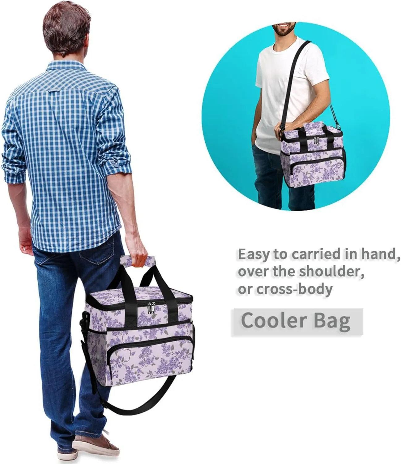 MNSRUU Cooler Bag Retro Ethnic Soft Cooler Bag Insulated Lunch Totes Picnic Bag Beach Cooler Lunch Box Container with Adjustable Shoulder Strap