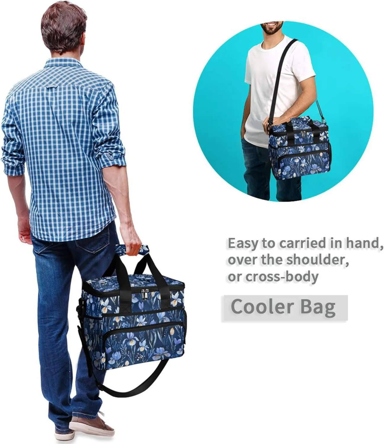 MNSRUU Cooler Bag Retro Ethnic Soft Cooler Bag Insulated Lunch Totes Picnic Bag Beach Cooler Lunch Box Container with Adjustable Shoulder Strap