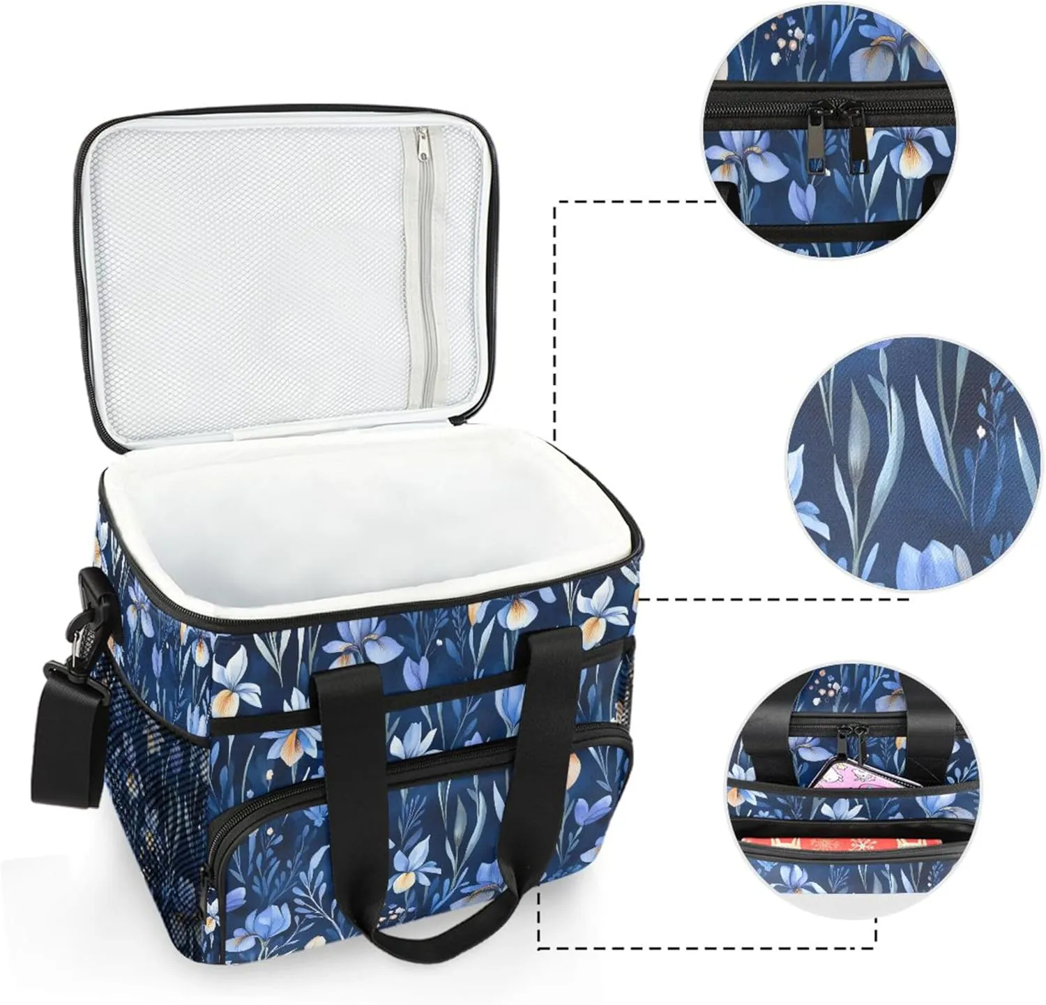 MNSRUU Cooler Bag Retro Ethnic Soft Cooler Bag Insulated Lunch Totes Picnic Bag Beach Cooler Lunch Box Container with Adjustable Shoulder Strap