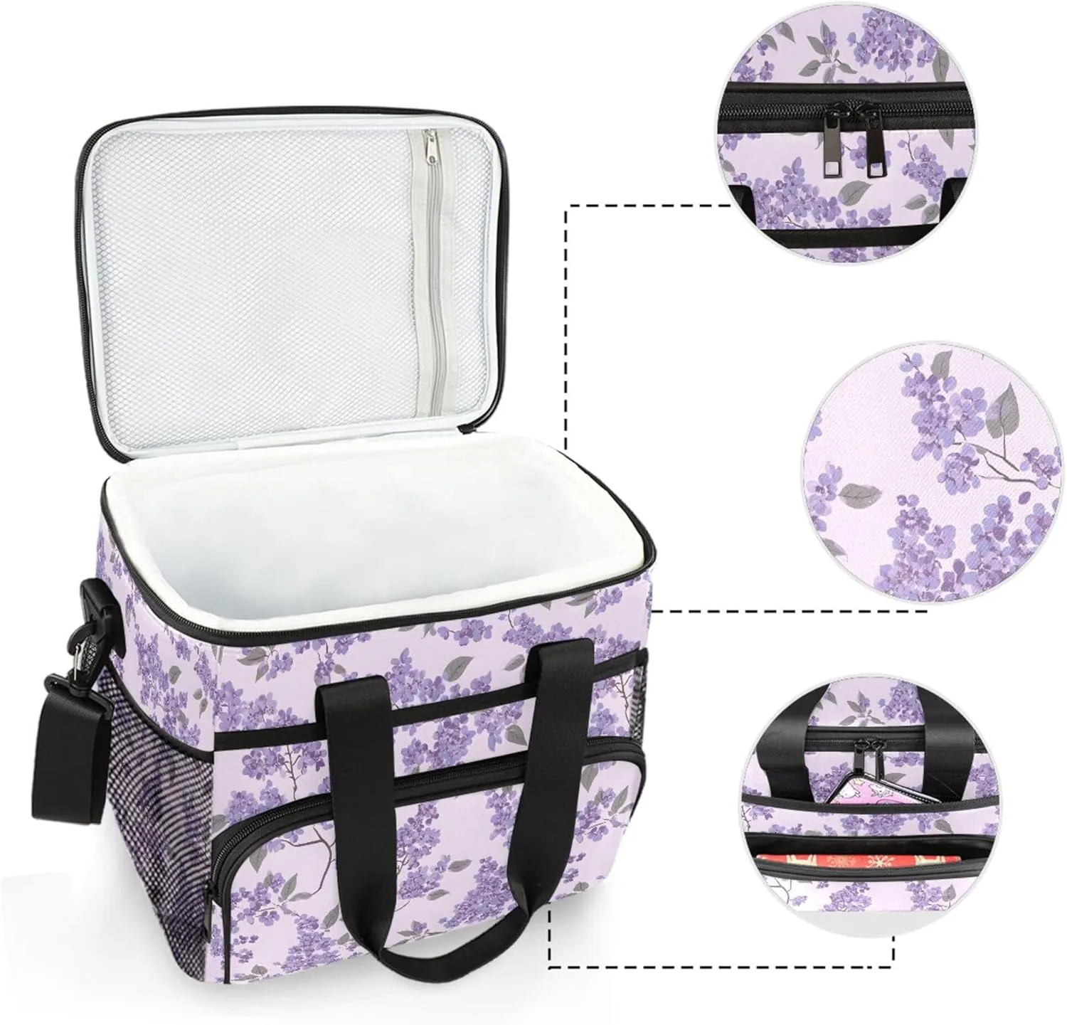 MNSRUU Cooler Bag Retro Ethnic Soft Cooler Bag Insulated Lunch Totes Picnic Bag Beach Cooler Lunch Box Container with Adjustable Shoulder Strap