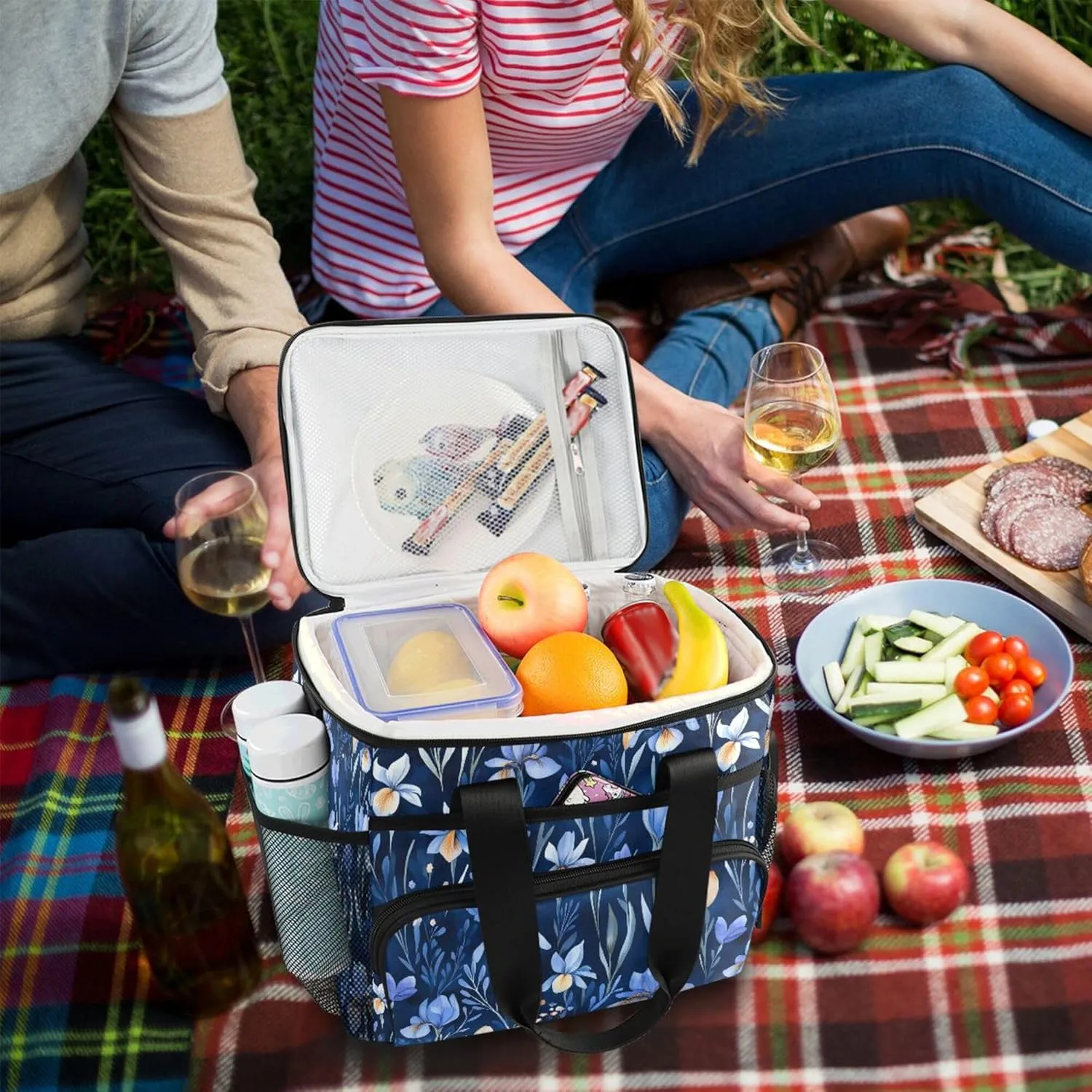 MNSRUU Cooler Bag Retro Ethnic Soft Cooler Bag Insulated Lunch Totes Picnic Bag Beach Cooler Lunch Box Container with Adjustable Shoulder Strap