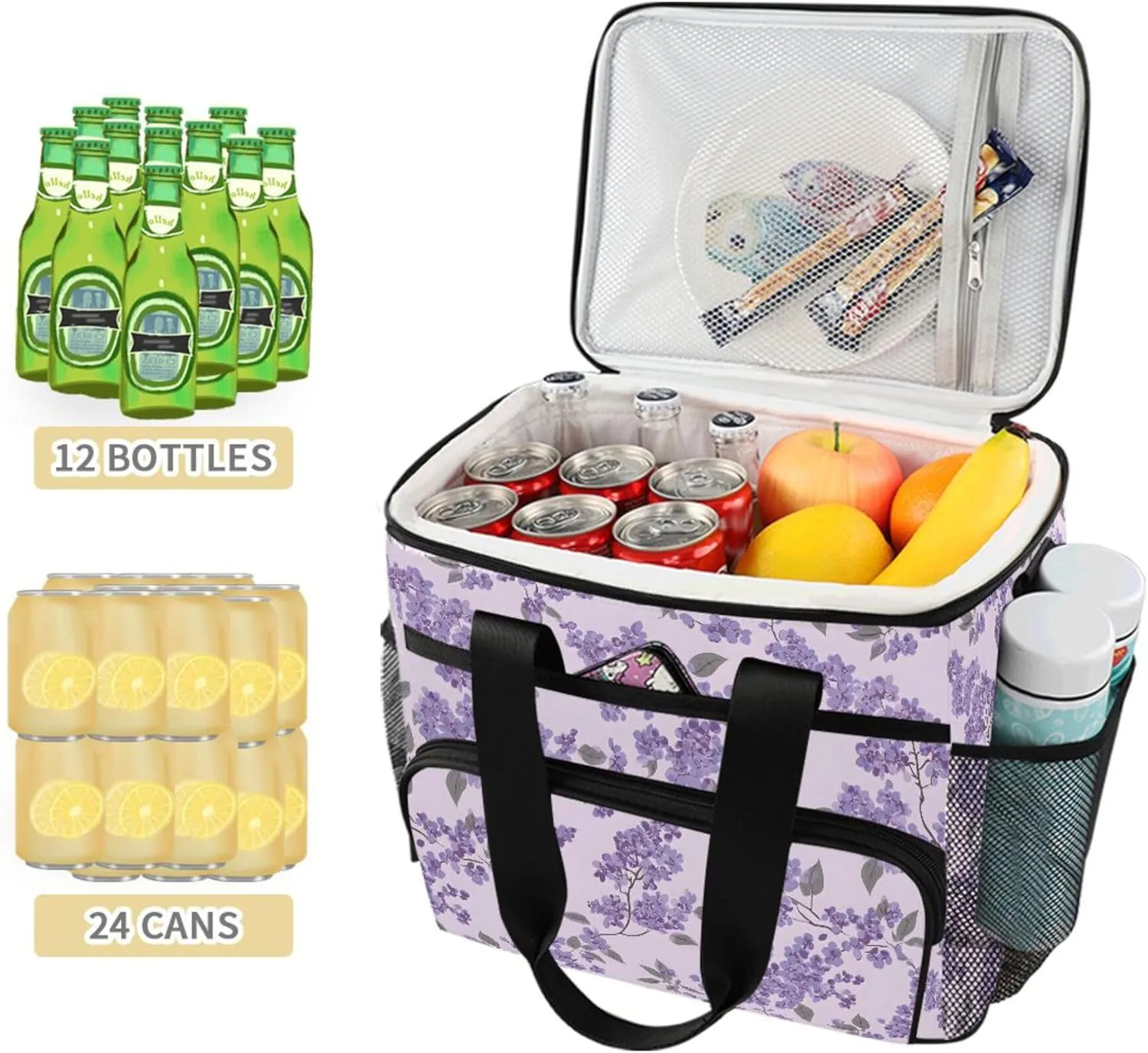 MNSRUU Cooler Bag Retro Ethnic Soft Cooler Bag Insulated Lunch Totes Picnic Bag Beach Cooler Lunch Box Container with Adjustable Shoulder Strap