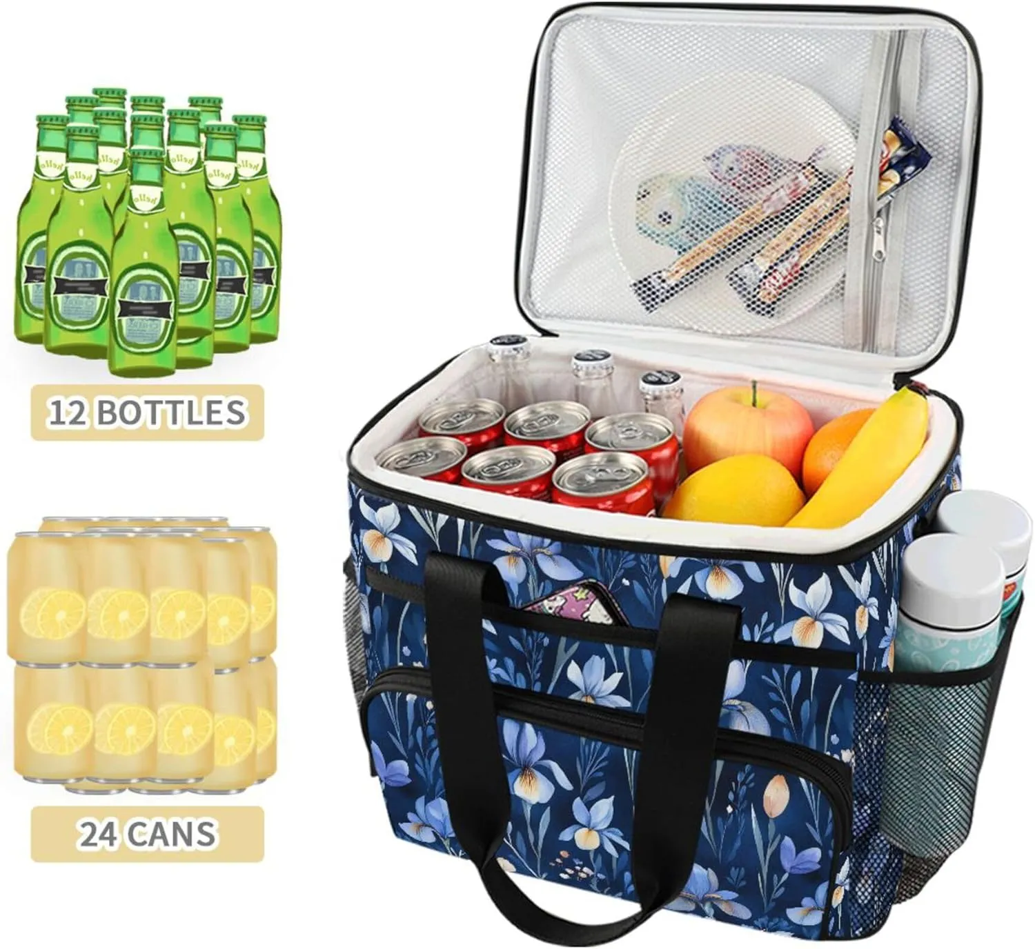 MNSRUU Cooler Bag Retro Ethnic Soft Cooler Bag Insulated Lunch Totes Picnic Bag Beach Cooler Lunch Box Container with Adjustable Shoulder Strap