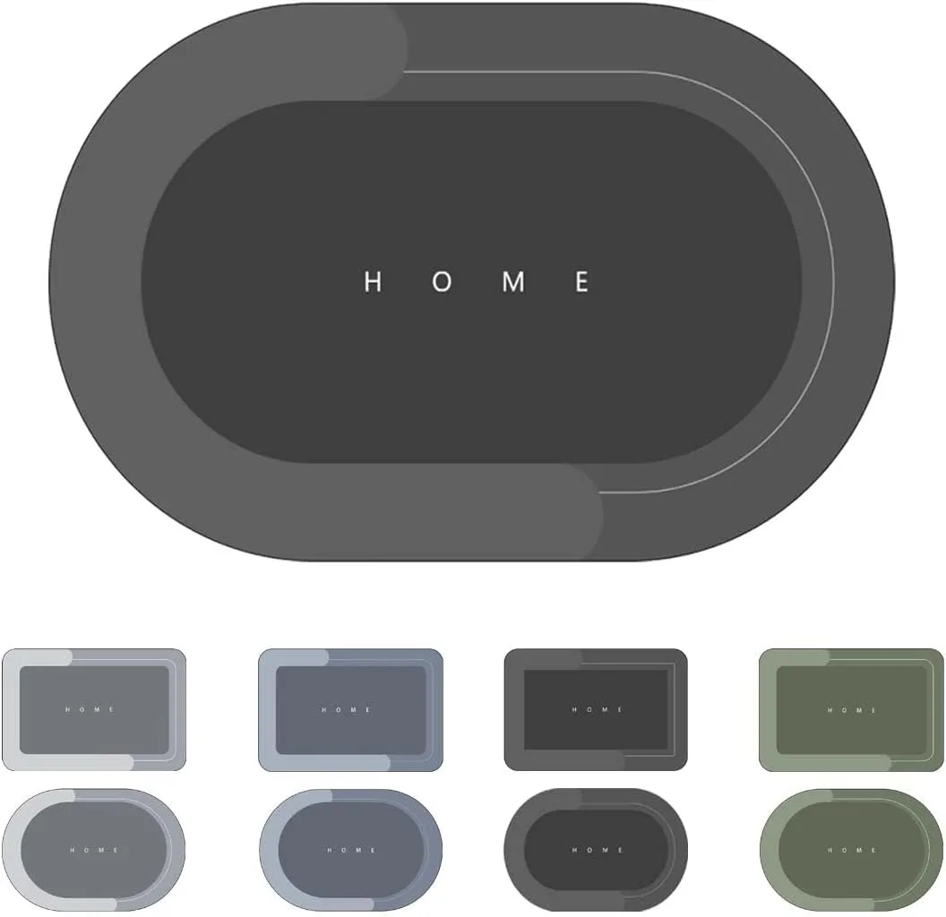 Modrindz Modernized Magic Bath Mat - Quick Dry, Non-Skid Waterproof Comfort Standing Rug for Bathroom (Dark Gray-B, 16 x 24 in)