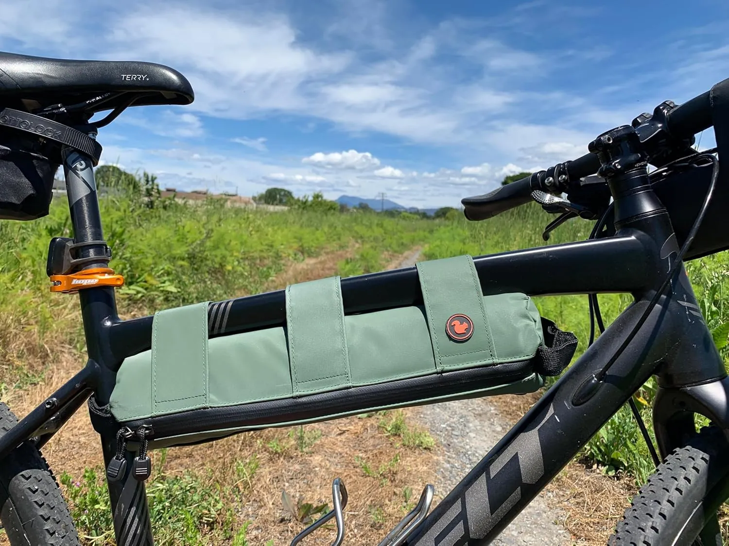 Modular Insulated Adventure Hike & Bike Frame Top Tube Handlebar Can Sling Bags (Medium 3-Can Bag, Laughing Grass Camo)