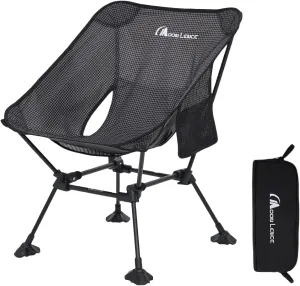 MOON LENCE Portable Camping Chair, Backpacking Chair, Ultralight & Compact, 400 lbs Capacity, for Outdoor Camp, Travel, Beach, Picnic, Hiking (Onyx (Power Fiber))