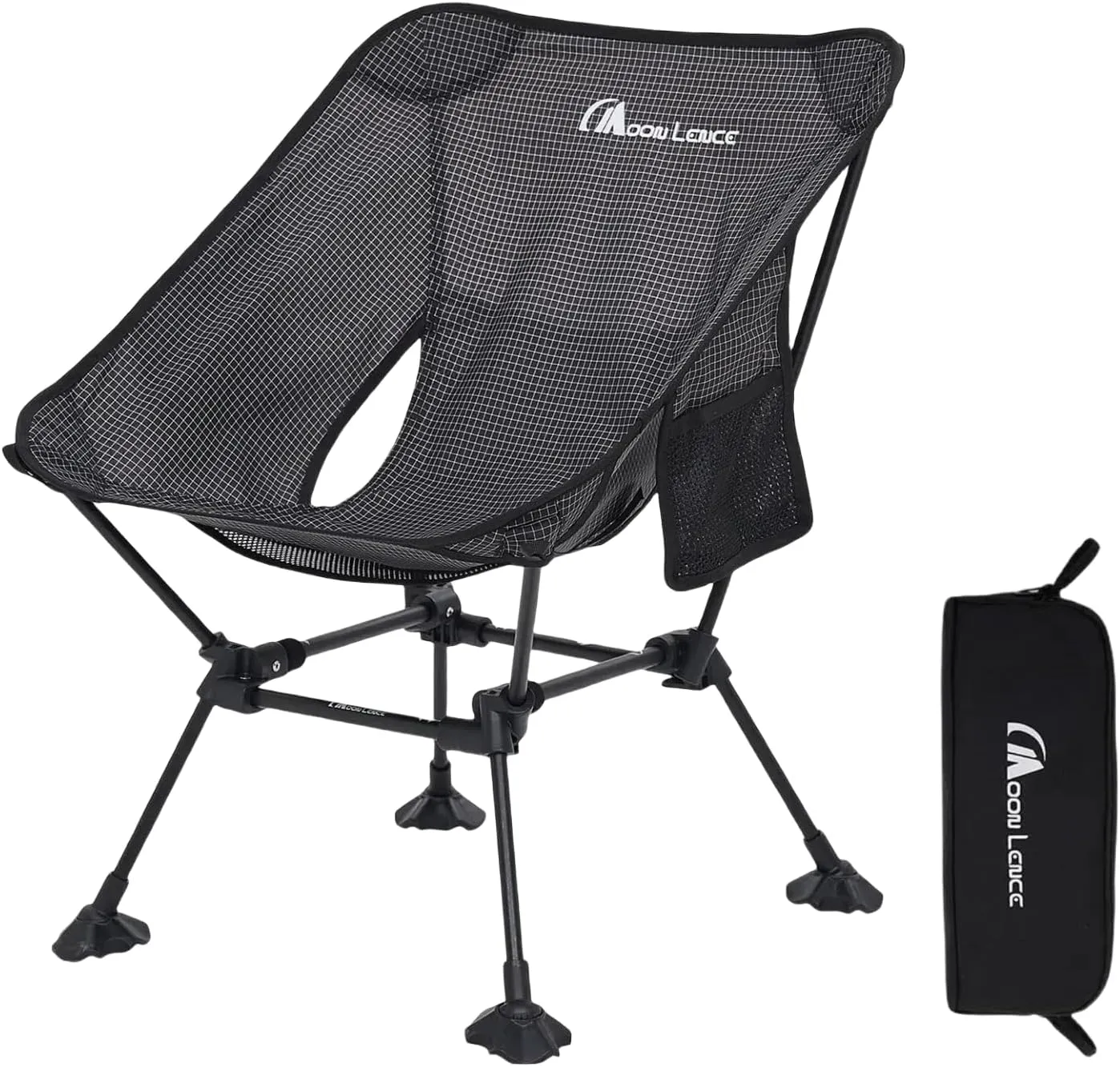 MOON LENCE Portable Camping Chair, Backpacking Chair, Ultralight & Compact, 400 lbs Capacity, for Outdoor Camp, Travel, Beach, Picnic, Hiking (Onyx (Power Fiber))