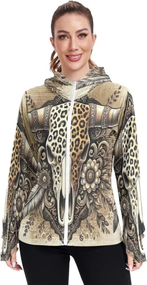 Moon Sleeping Sloth Sun Hoodie Women, Upf 50  Zip Workout Jacket, Cooling Shirt Women