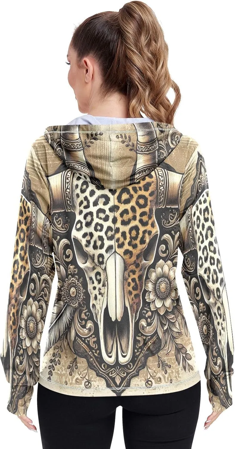 Moon Sleeping Sloth Sun Hoodie Women, Upf 50  Zip Workout Jacket, Cooling Shirt Women