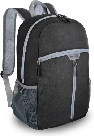 MOSISO Lightweight Hiking Daypack,35L Waterproof Packable Backpack, Foldable Day Bag with Inside Wet Clothes Compartments for Travel Camping Outdoor, Black
