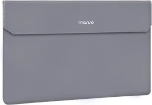 MOSISO Portable Monitor Case Sleeve 16.1 Inch, Carrying Case for 15.6-16.1 Inch Display Monitors, Laptop Bag With Front Pocket, PU Leather for Travel, Gray