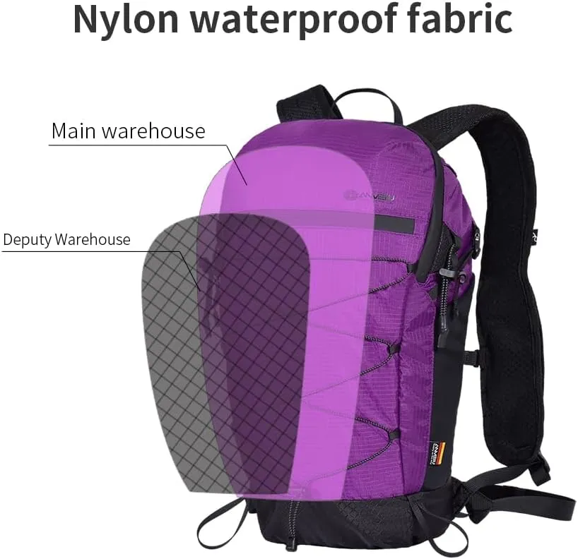 Mountaineering/Ultra Light Backpack - Lightweight Hiking & Travel Commuter Bag (Purple)