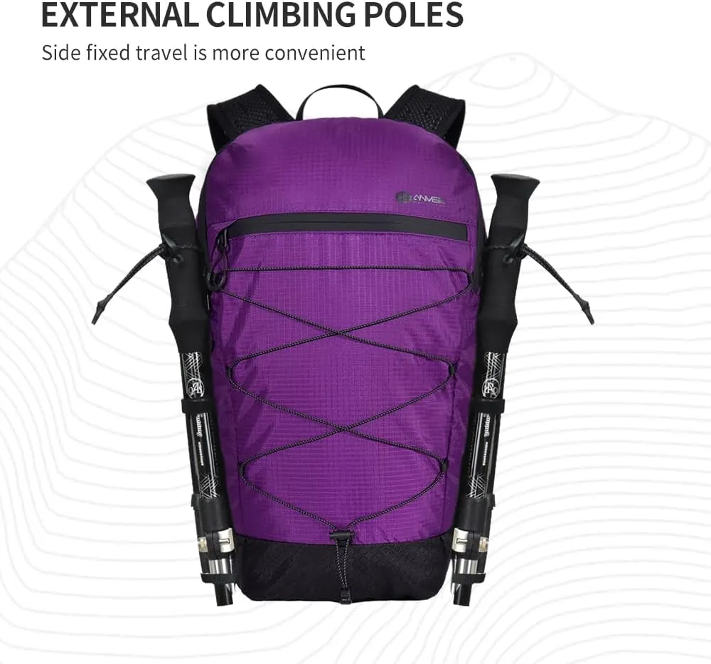 Mountaineering/Ultra Light Backpack - Lightweight Hiking & Travel Commuter Bag (Purple)