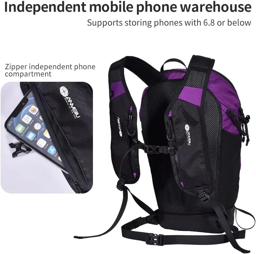 Mountaineering/Ultra Light Backpack - Lightweight Hiking & Travel Commuter Bag (Purple)