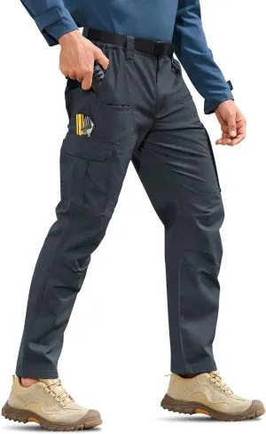 MOURCE Mens Cargo Work Pants, Ripstop Stretch Tactical Pants, Outdoor Water Resistant Hiking Pants (No Belt)