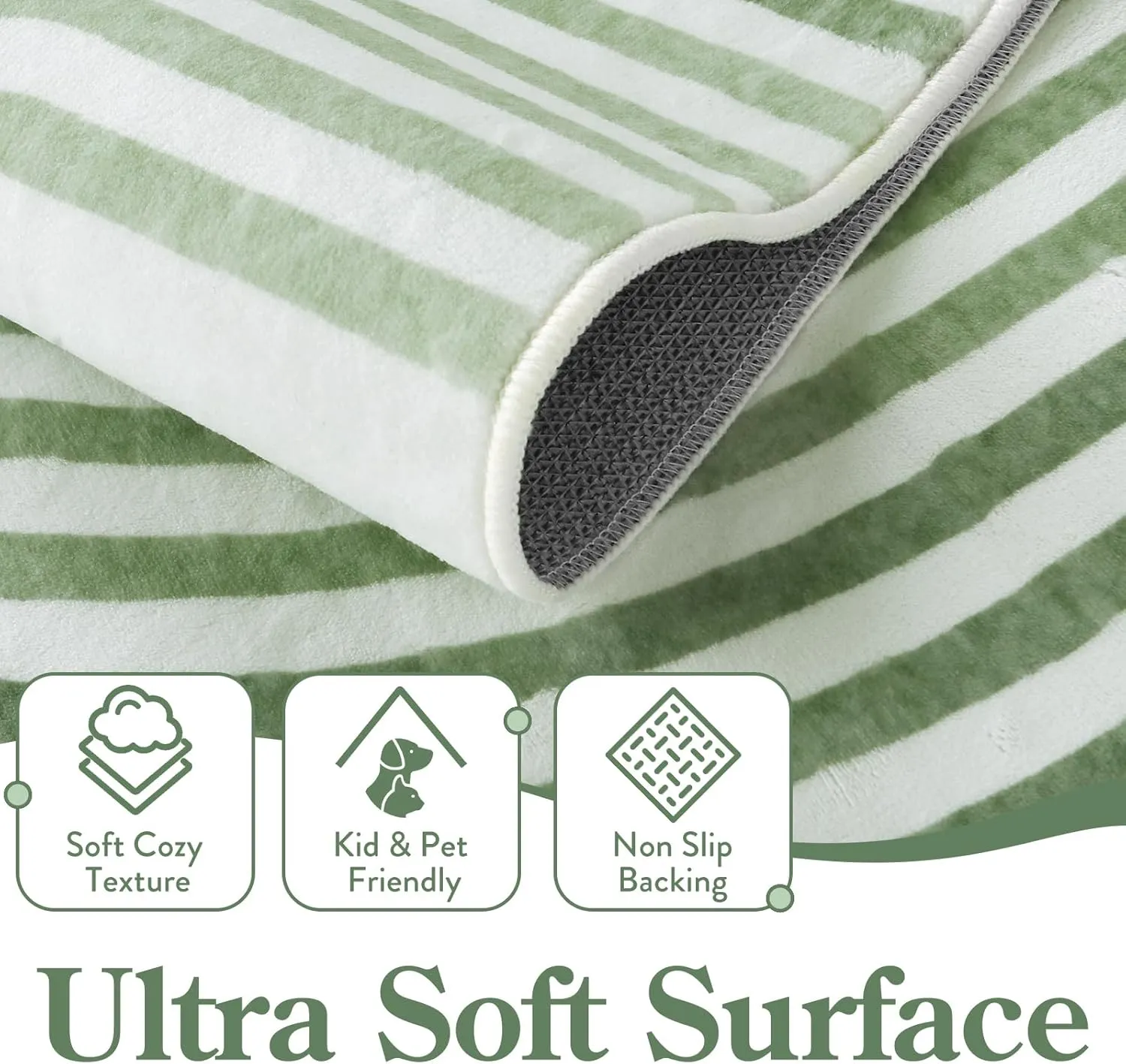 Moynesa Abstract Rainbow 5x7 Area Rugs, Machine Washable Ultra Thin Living Room Rugs for Bedroom Non Slip, Soft Green Mid Century Modern Colored Indoor Carpet for Office Kitchen Playroom