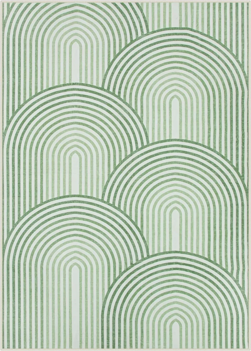 Moynesa Abstract Rainbow 5x7 Area Rugs, Machine Washable Ultra Thin Living Room Rugs for Bedroom Non Slip, Soft Green Mid Century Modern Colored Indoor Carpet for Office Kitchen Playroom
