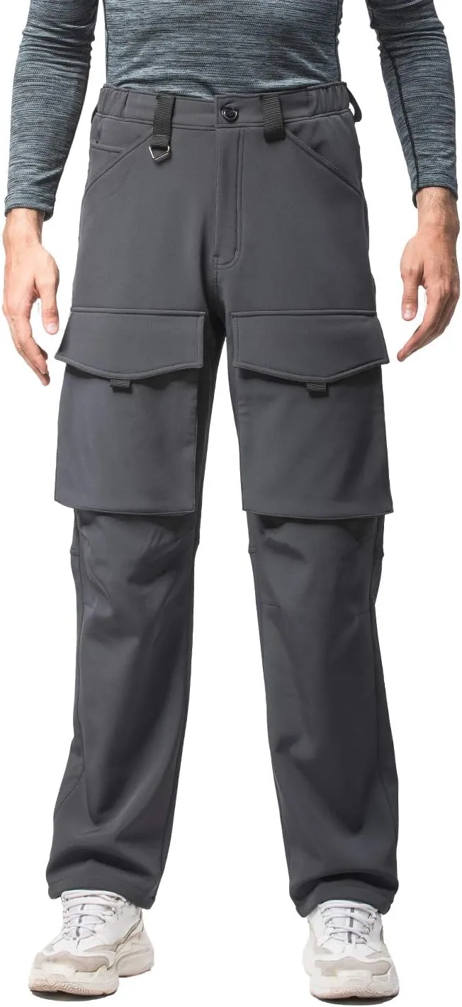 Mr.Stream Men's Hiking Multi Pocket Mountain Outdoor Trekking Sports Camping Windproof Fleece Pants