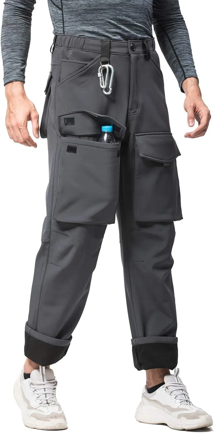 Mr.Stream Men's Hiking Multi Pocket Mountain Outdoor Trekking Sports Camping Windproof Fleece Pants