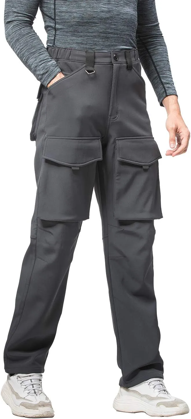 Mr.Stream Men's Hiking Multi Pocket Mountain Outdoor Trekking Sports Camping Windproof Fleece Pants