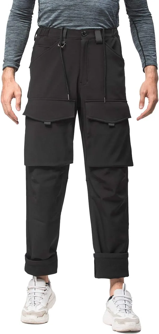 Mr.Stream Men's Hiking Multi Pocket Mountain Outdoor Trekking Sports Camping Windproof Fleece Pants
