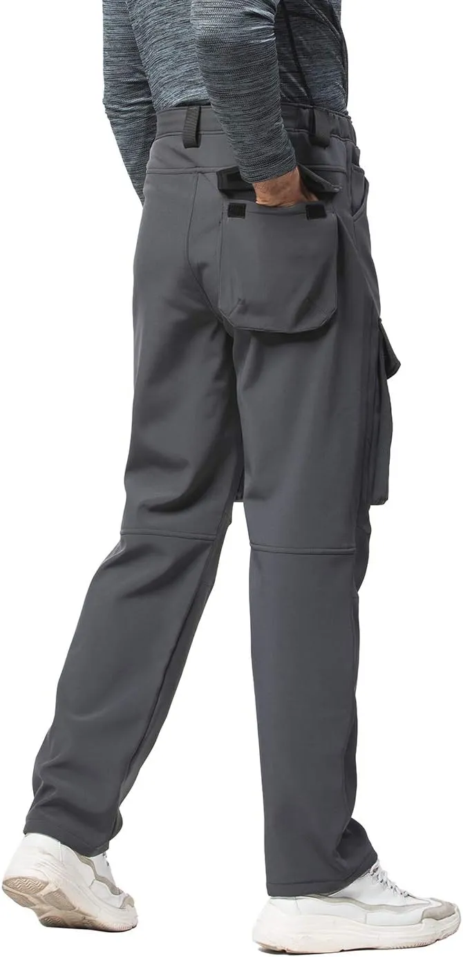 Mr.Stream Men's Hiking Multi Pocket Mountain Outdoor Trekking Sports Camping Windproof Fleece Pants