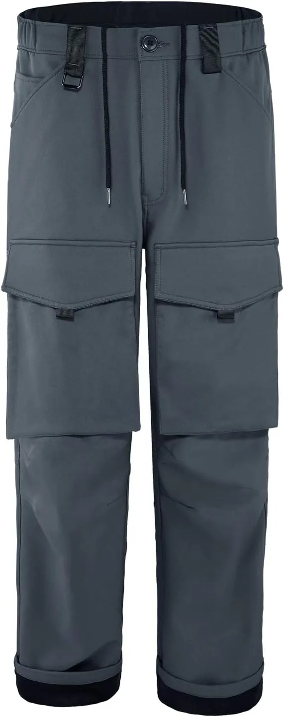 Mr.Stream Men's Hiking Multi Pocket Mountain Outdoor Trekking Sports Camping Windproof Fleece Pants
